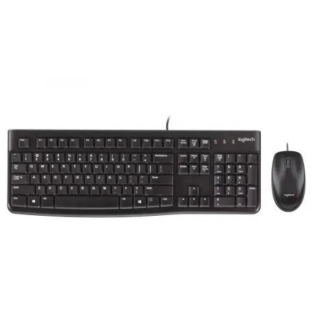 Set Tastatura + Mouse Logitech MK120, Cu fir, Negru