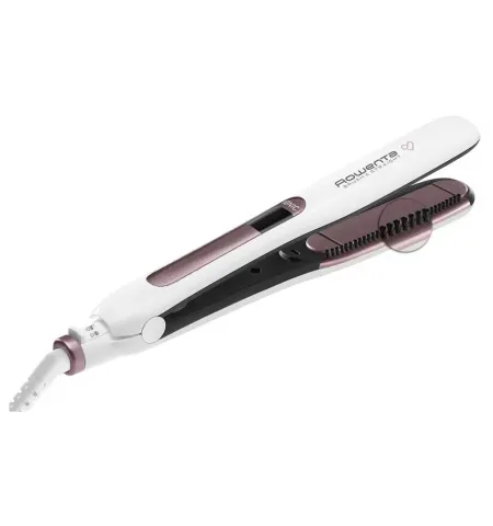 Placa de indreptat parul Rowenta Brush & Straight SF7510F0, Alb | Roz