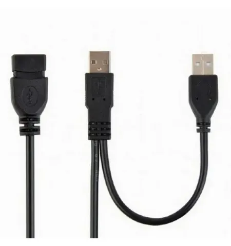 Коммуникационный кабель Cablexpert CCP-USB22-AMAF-3, 2AM/AF/USB Type-A (F), 0,9м, Чёрный