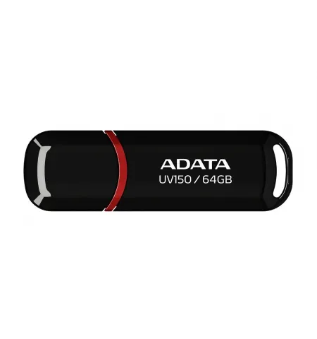 USB Flash накопитель ADATA UV150, 64Гб, Черный/Красный