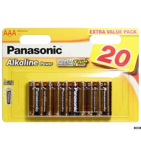 Батарейки Panasonic LR03REB, AAA, 20шт.