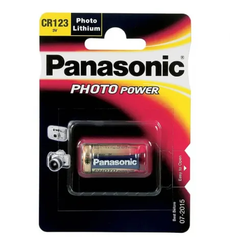 Батарейки Panasonic CR-123AL, CR123A, 1шт.