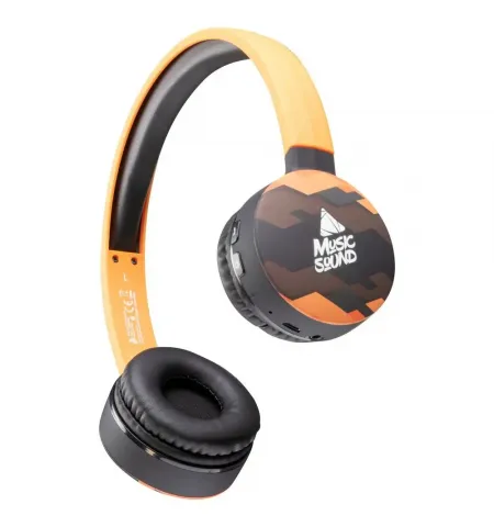 Наушники для домашнего развлечения Cellularline Music Sound, Bluetooth, Черный/Оранжевый