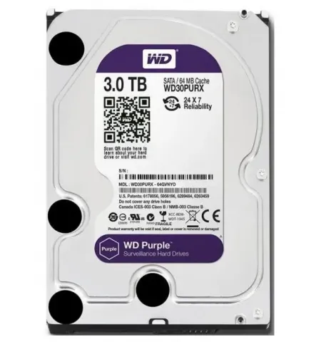 Жесткий диск Western Digital WD Purple, 3.5", 3 ТБ
