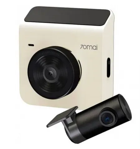 Комплект видеорегистраторов передней и задней панели автомобиля 70mai Dash Cam A400, 2560 x 1440, Бежевый