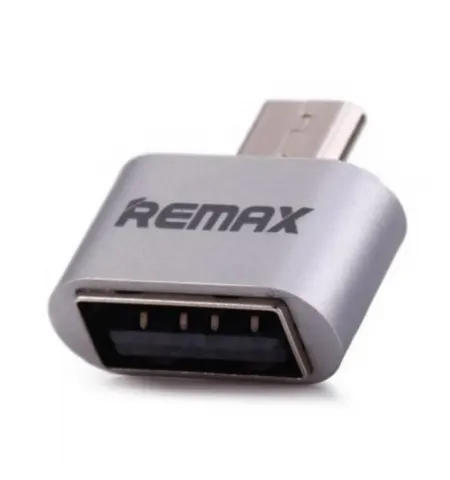 Адаптер USB Remax RA-OTG, Micro-USB/USB Type-A (F), Серебристый