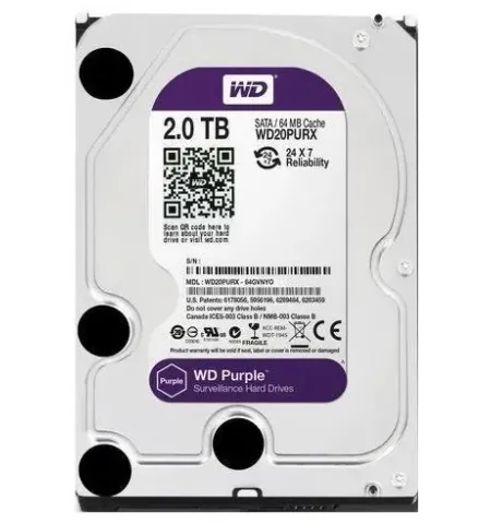 Жесткий диск Western Digital WD Purple, 3.5", 2 ТБ