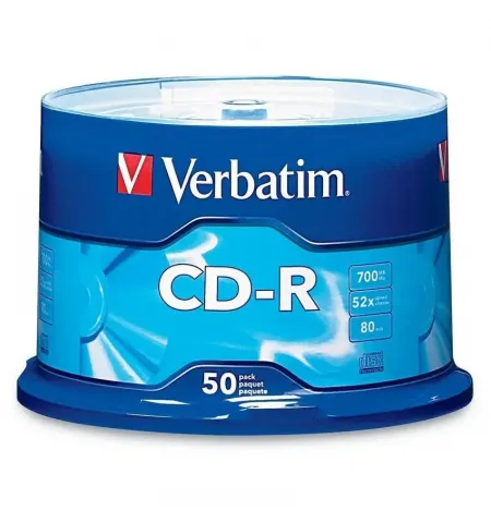 CD-R Verbatim, 50*Spindle, 700 MB, 52 x, Дополнительная защита