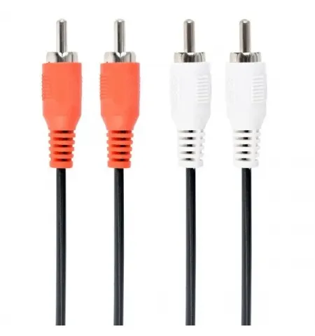 Аудиокабель Cablexpert CCA-2R2R-6, 2x RCA (M) - 2x RCA (M), 1,8м, Чёрный