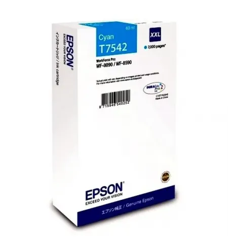 Картридж чернильный Epson T754 WF-8090 / WF-8590 Ink Cartridge, C13T754240, Cyan