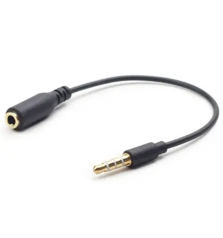 Audio Adaptor Cablexpert CCA-419, 3.5mm 4-pin (M) - 3.5mm 4-pin (F), 0,18m, Negru