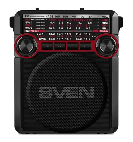 Портативное радио SVEN SRP-355, Черный/Красный