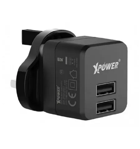 Зарядное устройство Xpower Charger, 2USB, 2.4A, Чёрный