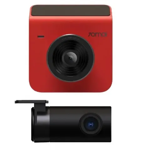 Комплект видеорегистраторов передней и задней панели автомобиля 70mai Dash Cam A400, 2560 x 1440, Красный