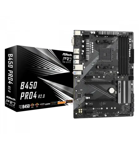 Материнская плата ASRock B450 PRO4 R2.0, AM4, AMD B450, ATX