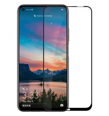 Защитное стекло Nillkin Huawei P40 lite - Tempered Glass CP+ pro, Чёрный