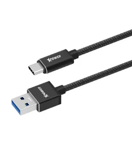 Cablu incarcare si sincronizare Xpower Type-C cable Nylon, USB Type-A/USB Type-C, 1m, Negru