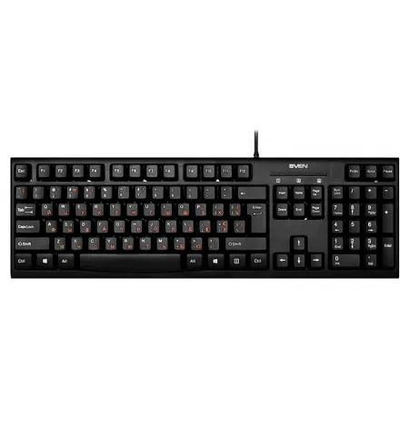 Tastatura SVEN KB-S300, Cu fir, Negru