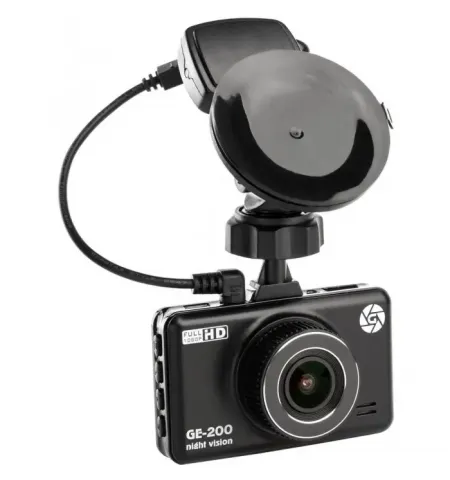 Автомобильный видеорегистратор Globex GE-200nv, Full-HD 1080P, Чёрный