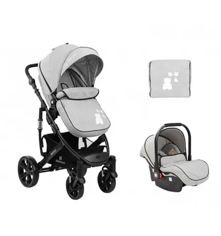 Carucior 3-in-1 Kikka Boo Beloved, Gri deschis