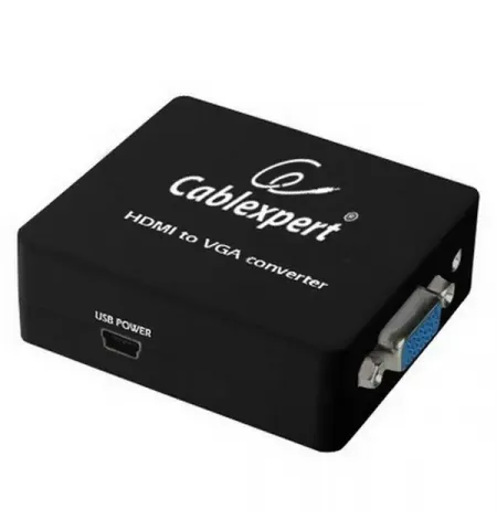 Видео/Audio конвертер Cablexpert DSC-HDMI-VGA-001,  - VGA D-Sub + 3.5 mm Jack, Чёрный