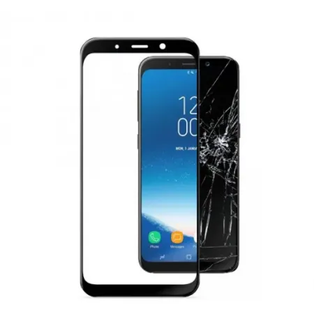 Защитное стекло Cellularline Tempered Glass - Samsung Galaxy A8 (2018), Чёрный