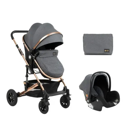 Carucior 3-in-1 Kikka Boo Amaia, Gri inchis