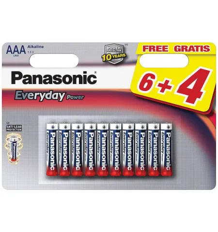 Батарейки Panasonic LR03REE, AAA, 10шт.