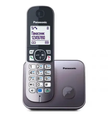 Telefon DECT Panasonic KX-TG6811, Gri metalic