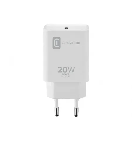Зарядное устройство Cellularline USB-C Charger 20W, 20Вт, Белый