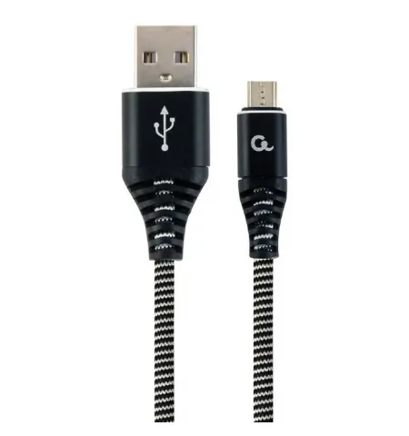 Кабель для зарядки и синхронизации Cablexpert CC-USB2B-AMmBM-2M-BW, USB Type-A/micro-USB, 2м, Чёрный