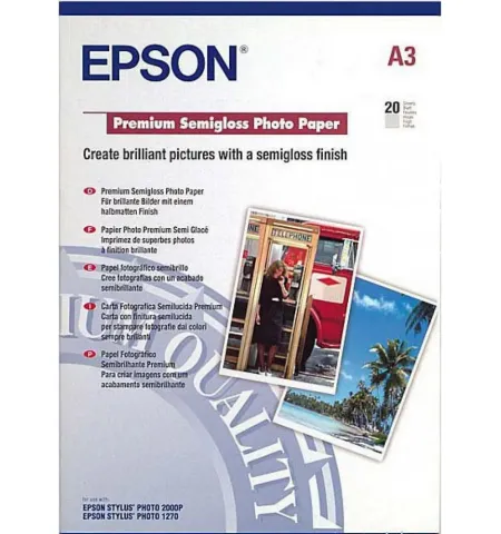 Фото бумага Epson Premium Semigloss Photo Paper, А3
