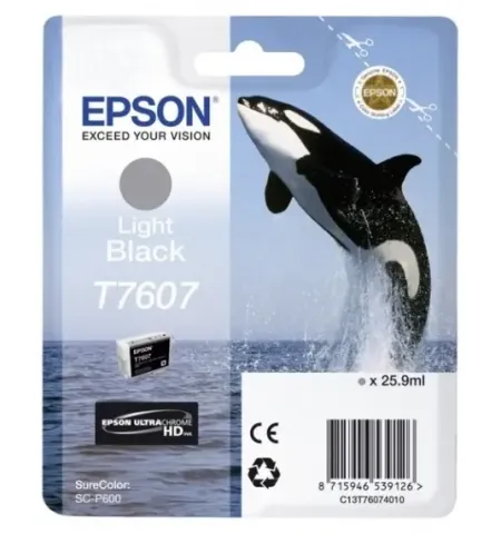 Картридж чернильный Epson T760, 26мл, Светло-Черный