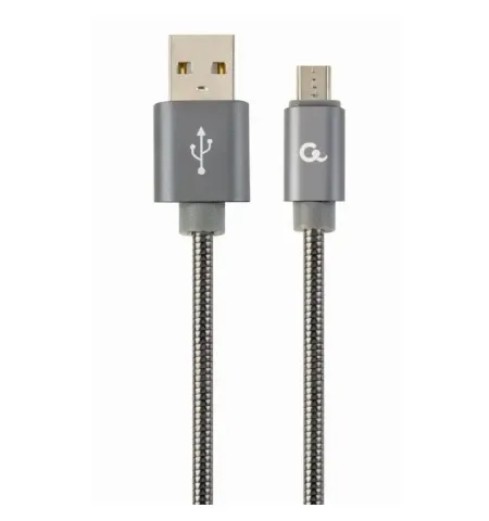 Кабель для зарядки и синхронизации Cablexpert CC-USB2S-AMmBM-2M-BG, Micro-USB/USB Type-A, 2м, Серый