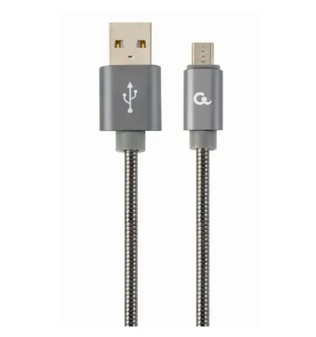 Cablu incarcare si sincronizare Cablexpert CC-USB2S-AMmBM-2M-BG, Micro-USB/USB Type-A, 2m, Gri