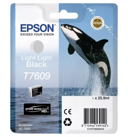 Картридж чернильный Epson T760, 26мл, Светло-Черный