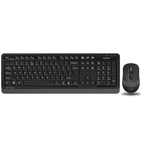 Set Tastatura + Mouse A4Tech FG1010, Fara fir, Negru/Gri