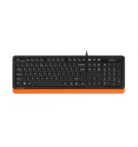 Tastatura A4Tech FK10, Cu fir, Negru/Portocaliu