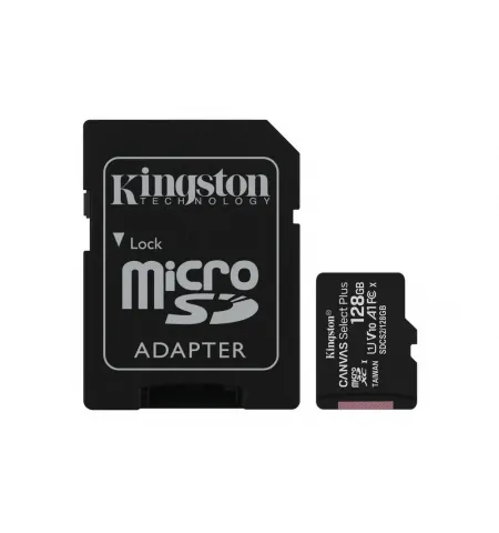 Карта памяти Kingston Canvas Select+, 128Гб (SDCS2/128GB)