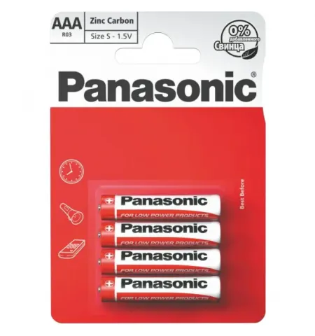 Батарейки Panasonic R03REL, AAA, 4шт.