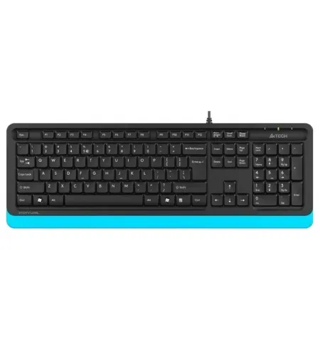 Tastatura A4Tech FK10, Cu fir, Negru/Albastru