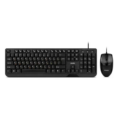 Set Tastatura + Mouse SVEN KB-S330C, Cu fir, Negru