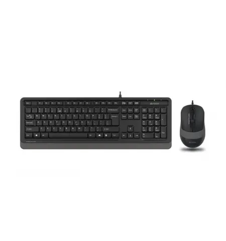 Set Tastatura + Mouse A4Tech F1010, Cu fir, Negru/Gri