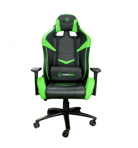 Игровое кресло Gamemax GCR08, Искусственная кожа, Черный/Зеленый