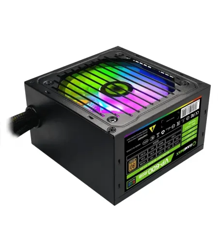 Блок питания для компьютеров Gamemax VP-600-RGB, 600Вт, ATX, --