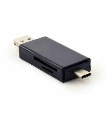 Cititor de carduri Gembird UHB-CR3IN1-01, USB Type-C, Negru