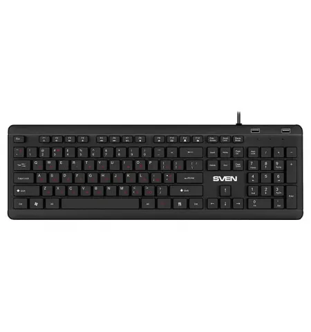 Tastatura SVEN KB-E5700H, Cu fir, Negru