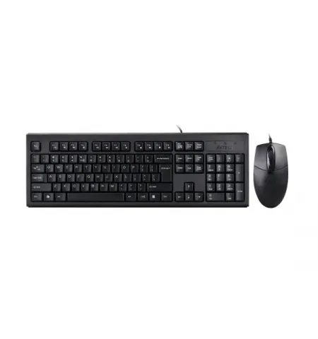 Set Tastatura + Mouse A4Tech KR-8372, Cu fir, Negru