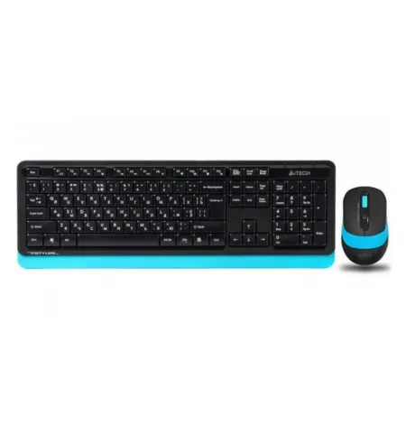 Set Tastatura + Mouse A4Tech F1010, Cu fir, Negru/Albastru