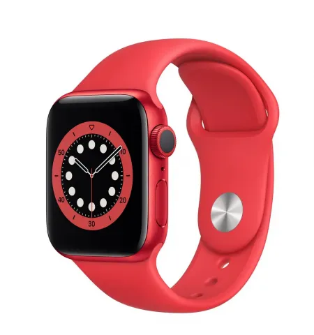 Умные часы Apple Watch Series 6 GPS M00A3, 40мм, Алюминиевый корпус с Красным спортивным ремешком
